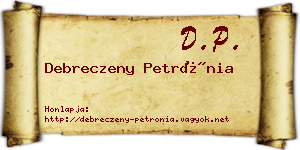 Debreczeny Petrónia névjegykártya