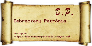 Debreczeny Petrónia névjegykártya