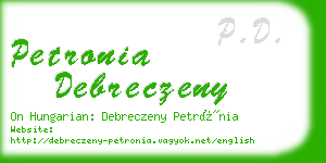 petronia debreczeny business card